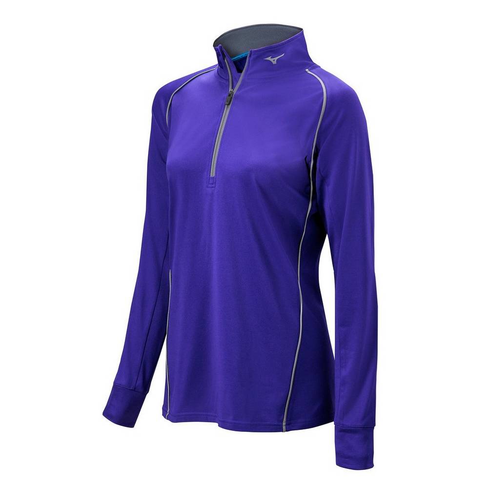 Womens Mizuno Comp 1/2 Zip Long Sleeve Pullover Purple Philippines (FAYECX049)